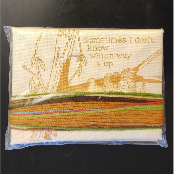 Jiffy Stitchery Crewel Embroidery Kit #618 "...Which Way Is Up" 5 x 7" Unopened - Picture 3 of 3